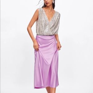 Brand new silk Zara maxi skirt
